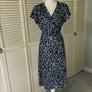 Elegant Black Floral Wrap Dress